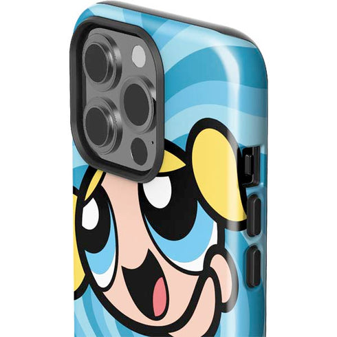 Cartoon Network Powerpuff Girls Bubbles Blue Hearts iPhone 15 Pro Impact Case